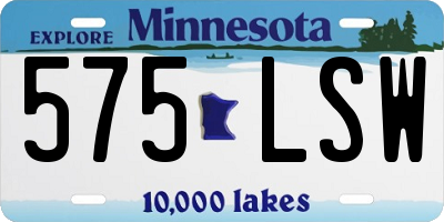 MN license plate 575LSW