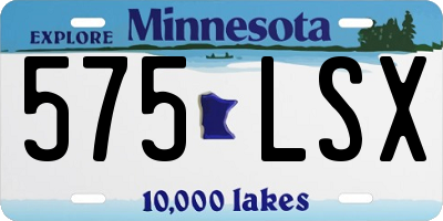 MN license plate 575LSX