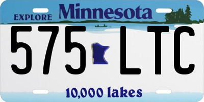 MN license plate 575LTC