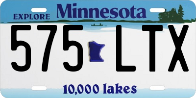 MN license plate 575LTX