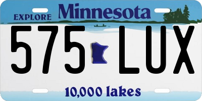 MN license plate 575LUX
