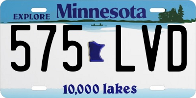 MN license plate 575LVD