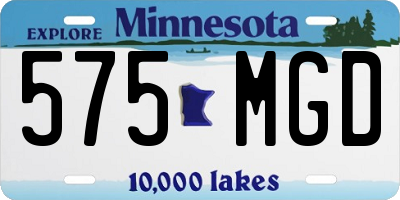 MN license plate 575MGD