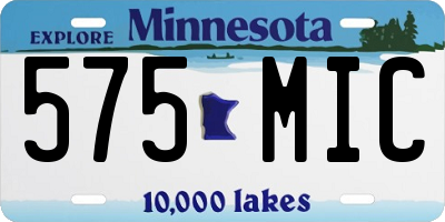 MN license plate 575MIC