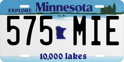 MN license plate 575MIE
