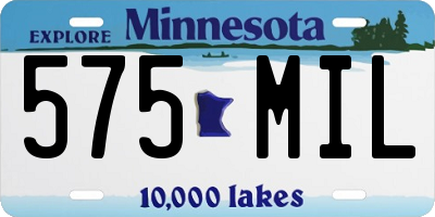 MN license plate 575MIL