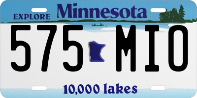 MN license plate 575MIO