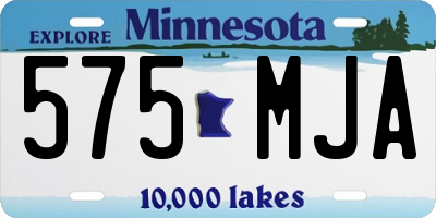 MN license plate 575MJA