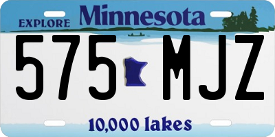 MN license plate 575MJZ