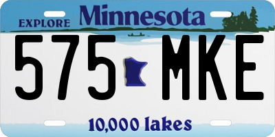MN license plate 575MKE