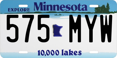 MN license plate 575MYW