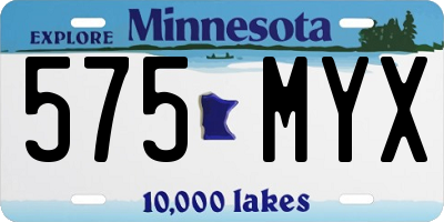 MN license plate 575MYX