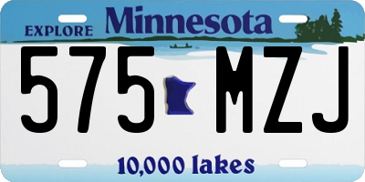 MN license plate 575MZJ