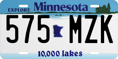 MN license plate 575MZK