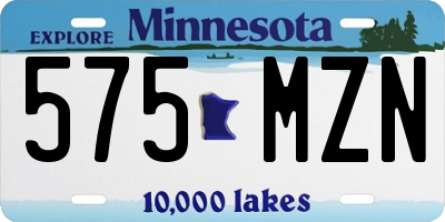 MN license plate 575MZN
