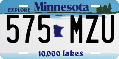 MN license plate 575MZU