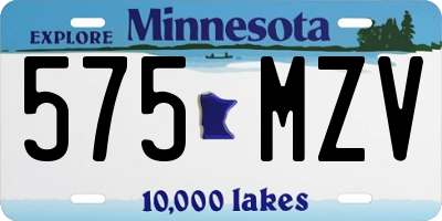 MN license plate 575MZV