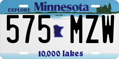 MN license plate 575MZW