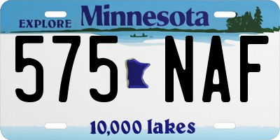 MN license plate 575NAF