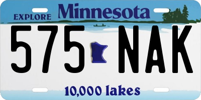 MN license plate 575NAK