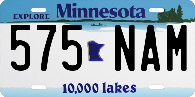 MN license plate 575NAM