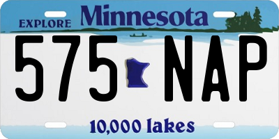 MN license plate 575NAP