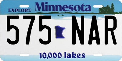 MN license plate 575NAR