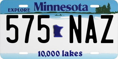 MN license plate 575NAZ