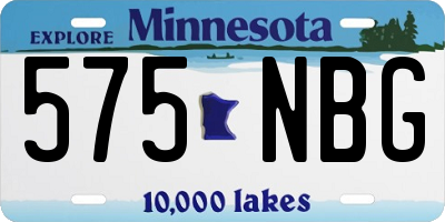 MN license plate 575NBG