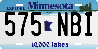 MN license plate 575NBI