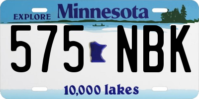 MN license plate 575NBK