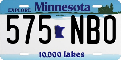 MN license plate 575NBO