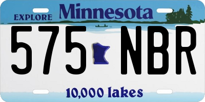 MN license plate 575NBR