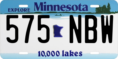 MN license plate 575NBW