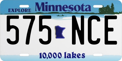 MN license plate 575NCE