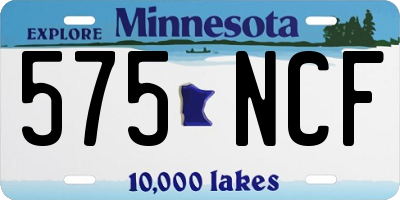 MN license plate 575NCF