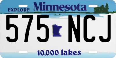 MN license plate 575NCJ