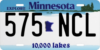 MN license plate 575NCL