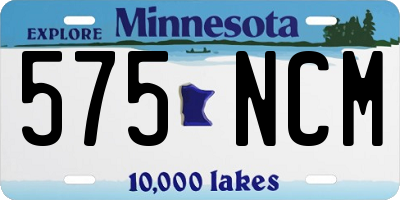 MN license plate 575NCM