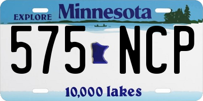 MN license plate 575NCP