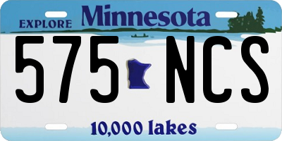 MN license plate 575NCS