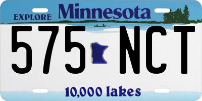 MN license plate 575NCT