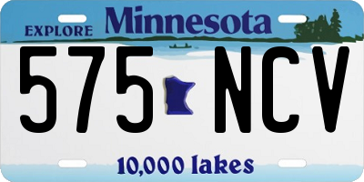 MN license plate 575NCV