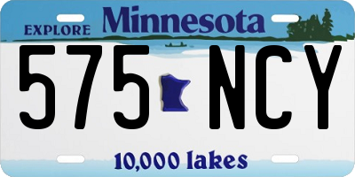MN license plate 575NCY