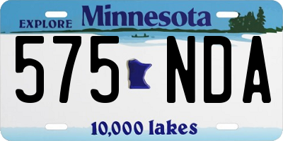 MN license plate 575NDA