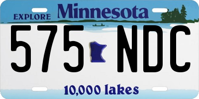 MN license plate 575NDC