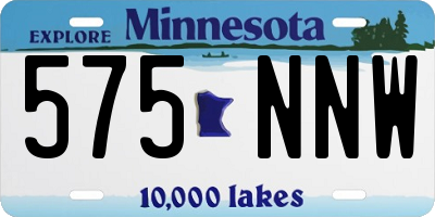 MN license plate 575NNW