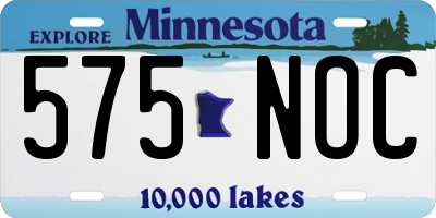 MN license plate 575NOC