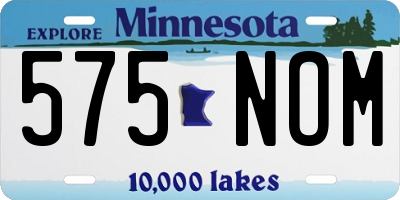 MN license plate 575NOM