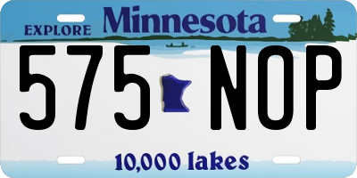MN license plate 575NOP